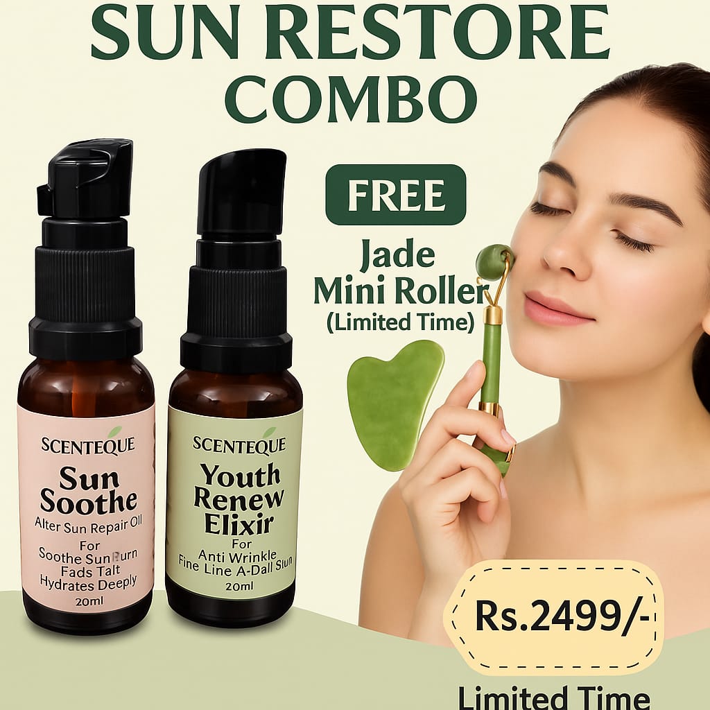 Scenteque Sun Restore Combo With Free Jade Mini Roller
